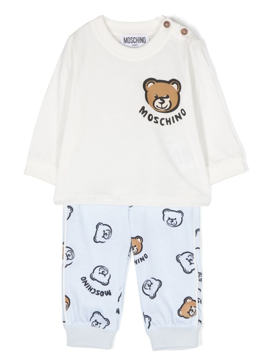 

Moschino Kids спортивный костюм из органического хлопка с принтом, белый