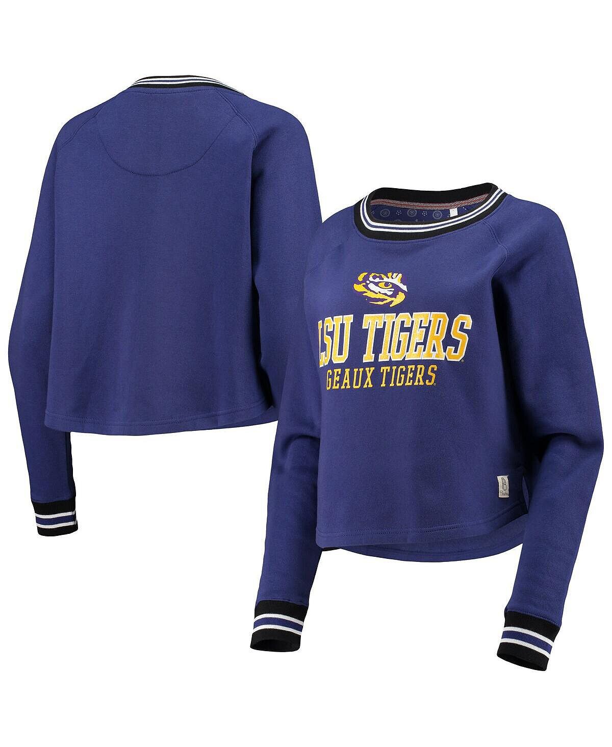 

Женский укороченный пуловер LSU Tigers Cali Cosy реглан фиолетового цвета с принтом фиолетового цвета Pressbox, Фиолетовый