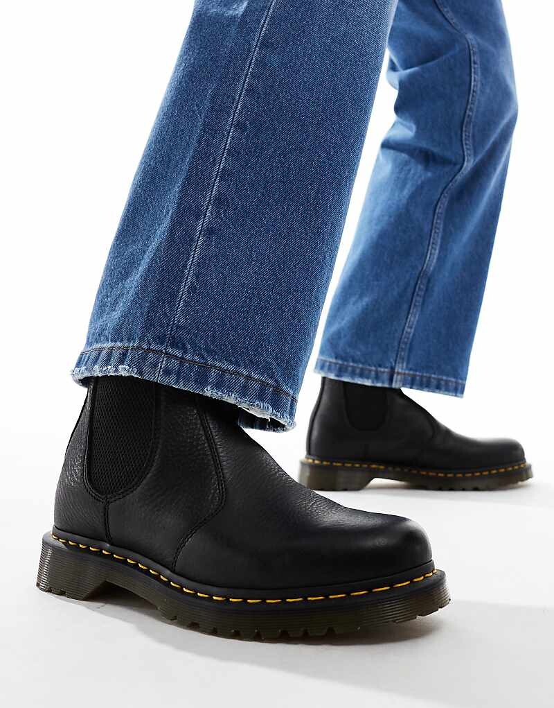 

Доктор Черные ботинки челси Martens 2976 на подкладке из искусственного меха