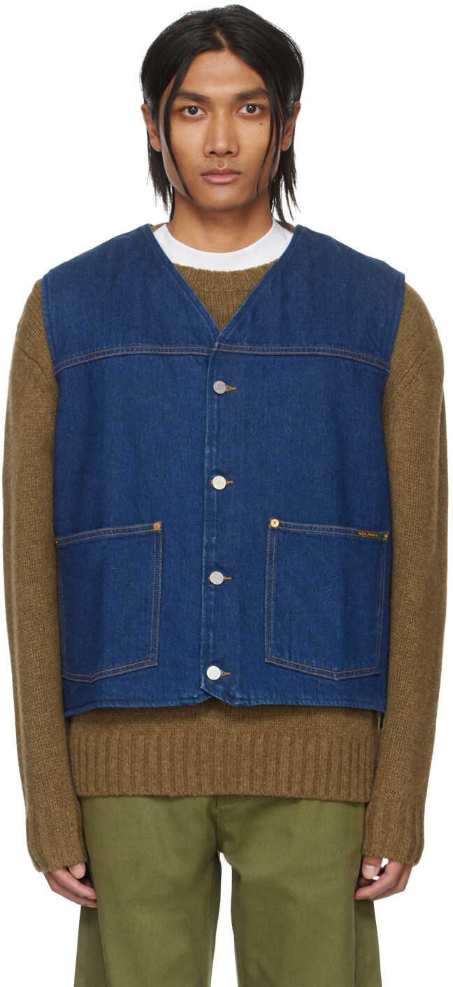 

Синий джинсовый жилет Harry Nudie Jeans