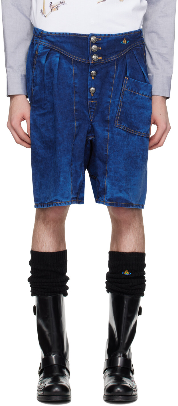 

Синие отбеленные шорты Vivienne Westwood