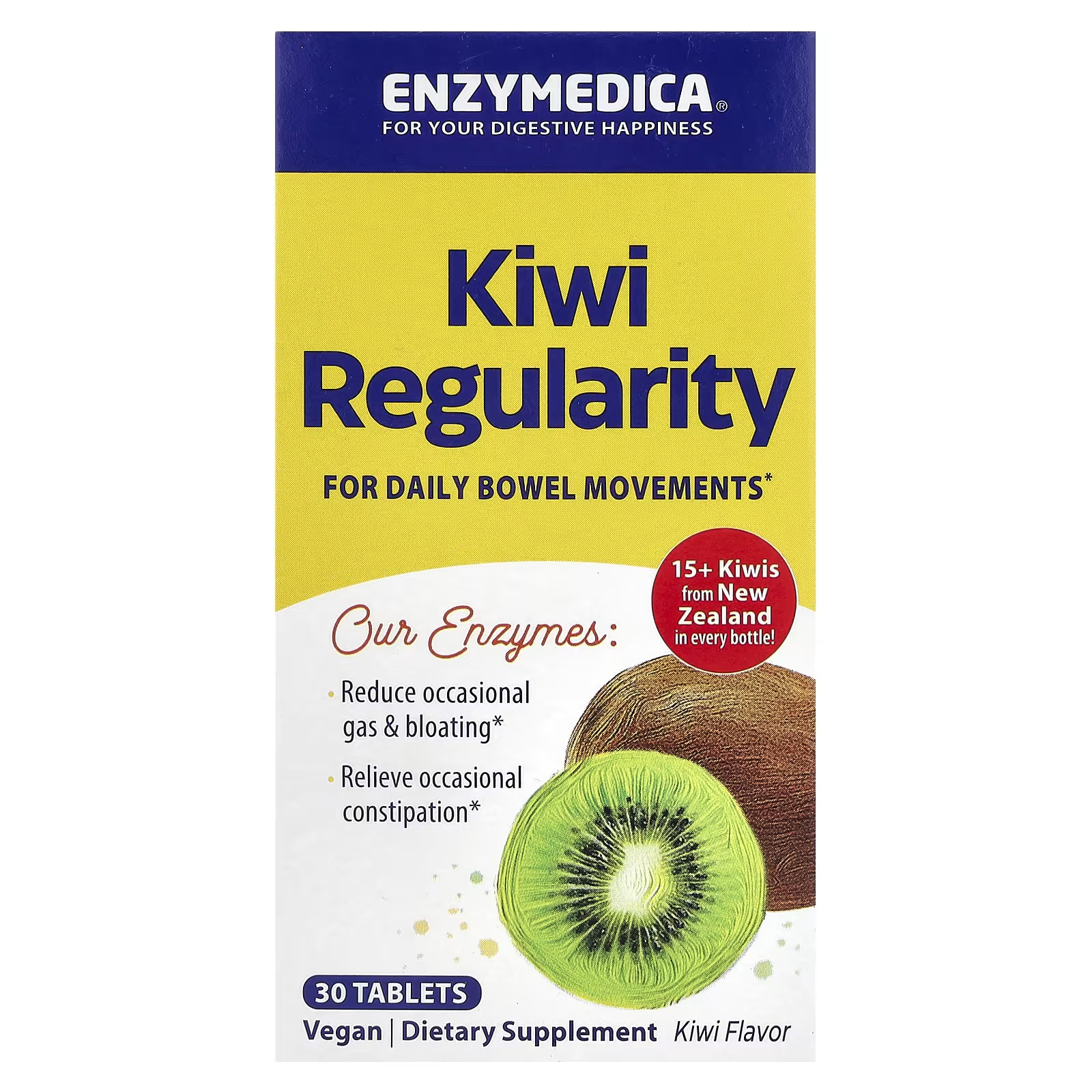 Пищевая добавка Enzymedica Kiwi Regularity Kiwi, 30 таблеток