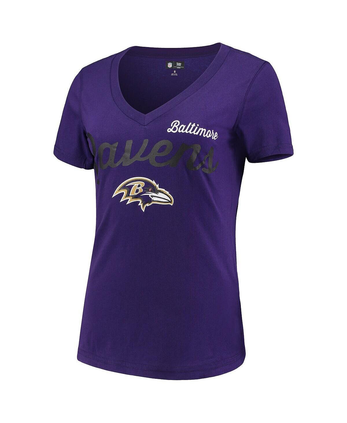 

Женская фиолетовая футболка с v-образным вырезом Baltimore Ravens Post Season G-III 4Her by Carl Banks, Фиолетовый