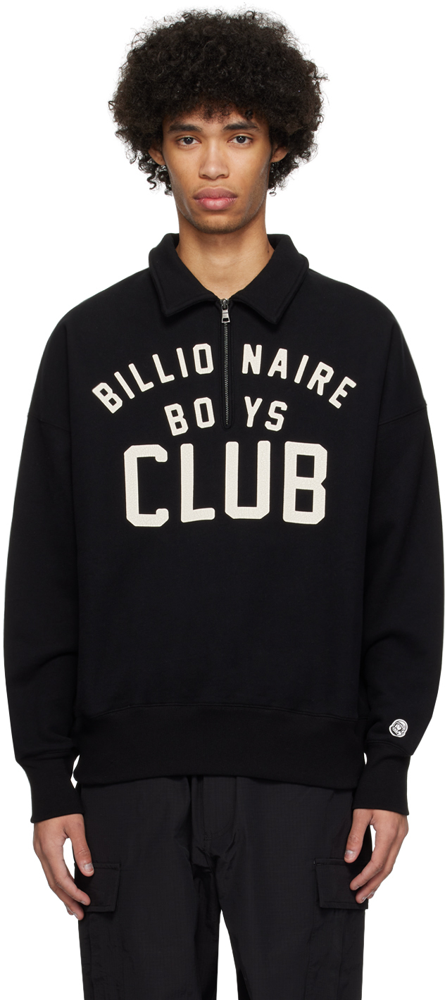 Черный свитшот с раздвинутым воротником Billionaire Boys Club