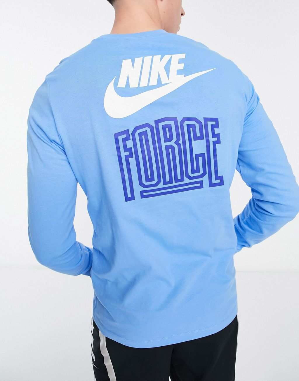 

Синяя футболка с длинным рукавом и принтом на спине Nike Basketball, Синий