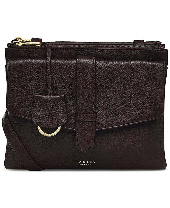 

Маленькая кожаная сумка через плечо Foresters Drive с молнией и верхом Radley London, коричневый