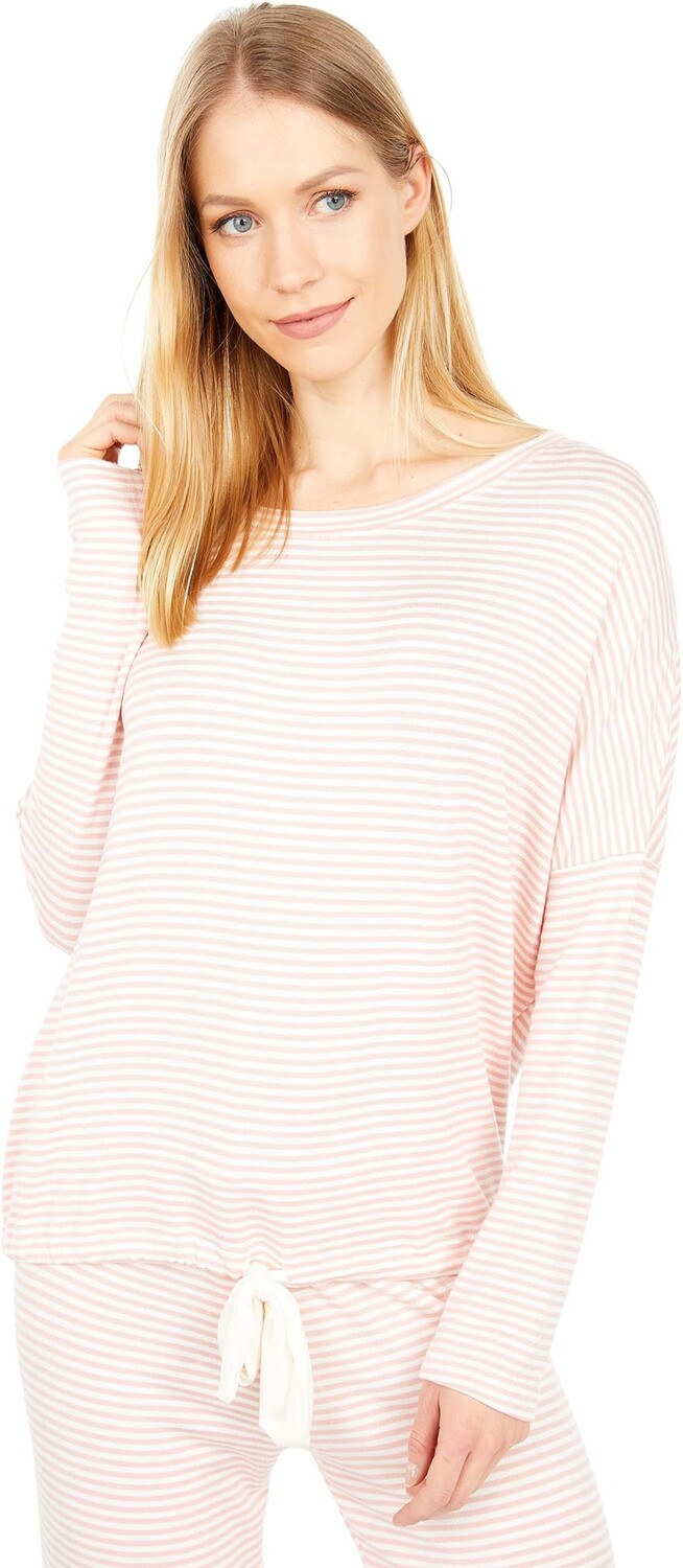

Домашний топ Eberjey Sadie Stripes Slouchy Top, цвет Rose Tan/Ivory