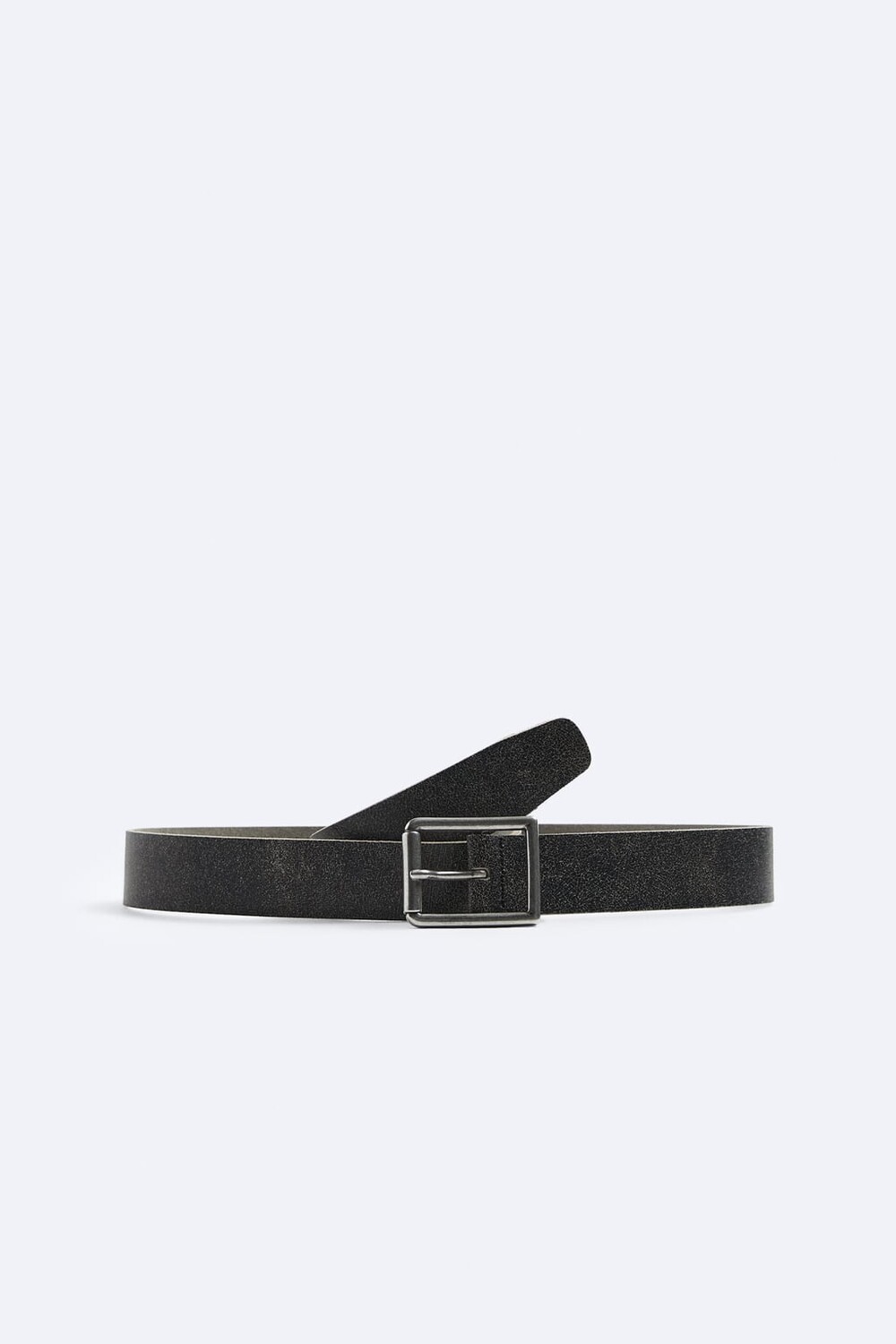 

Ремень из линкой кожи ZARA, черный