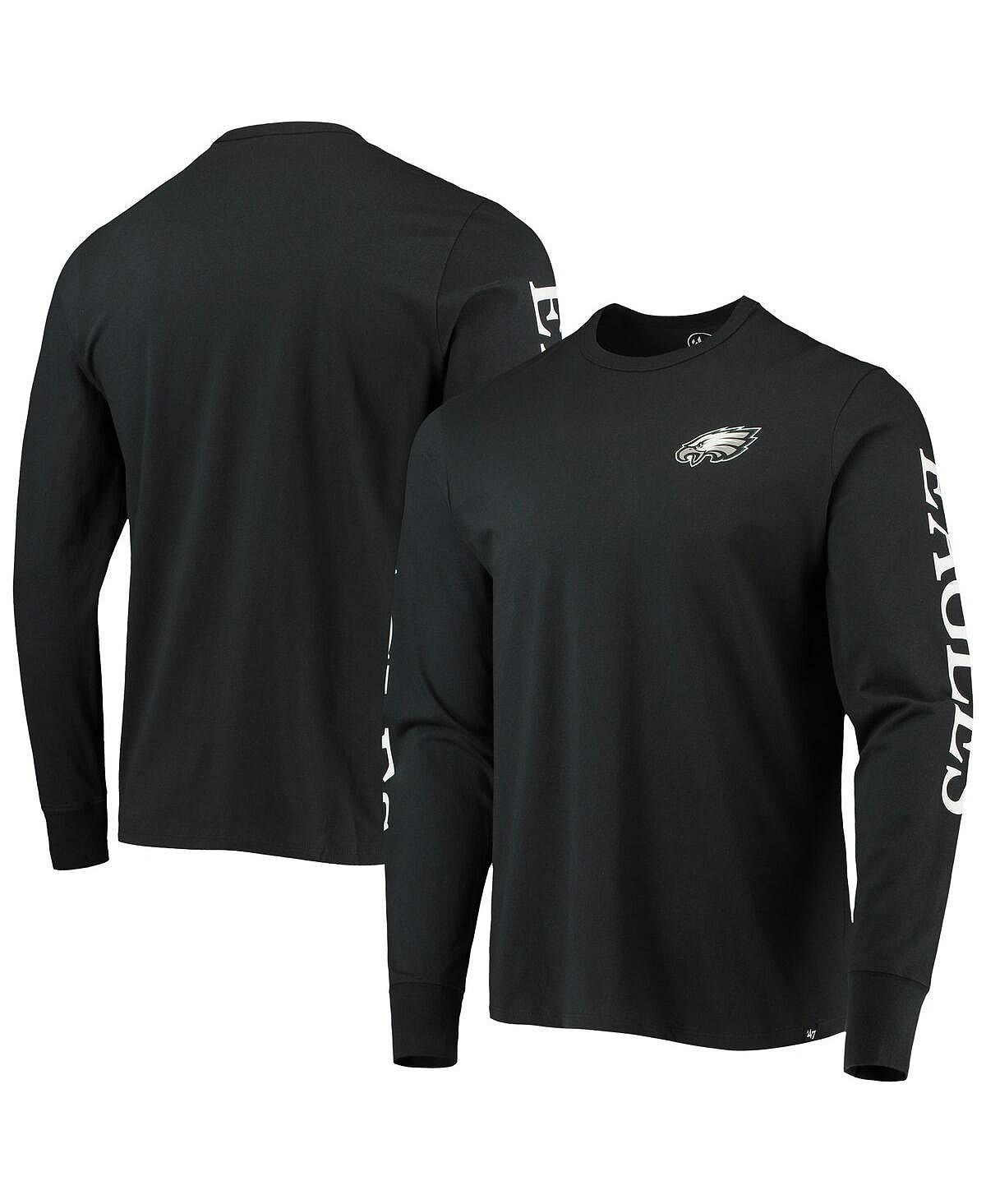 

Мужская черная футболка с длинным рукавом Philadelphia Eagles Franklin '47 Brand