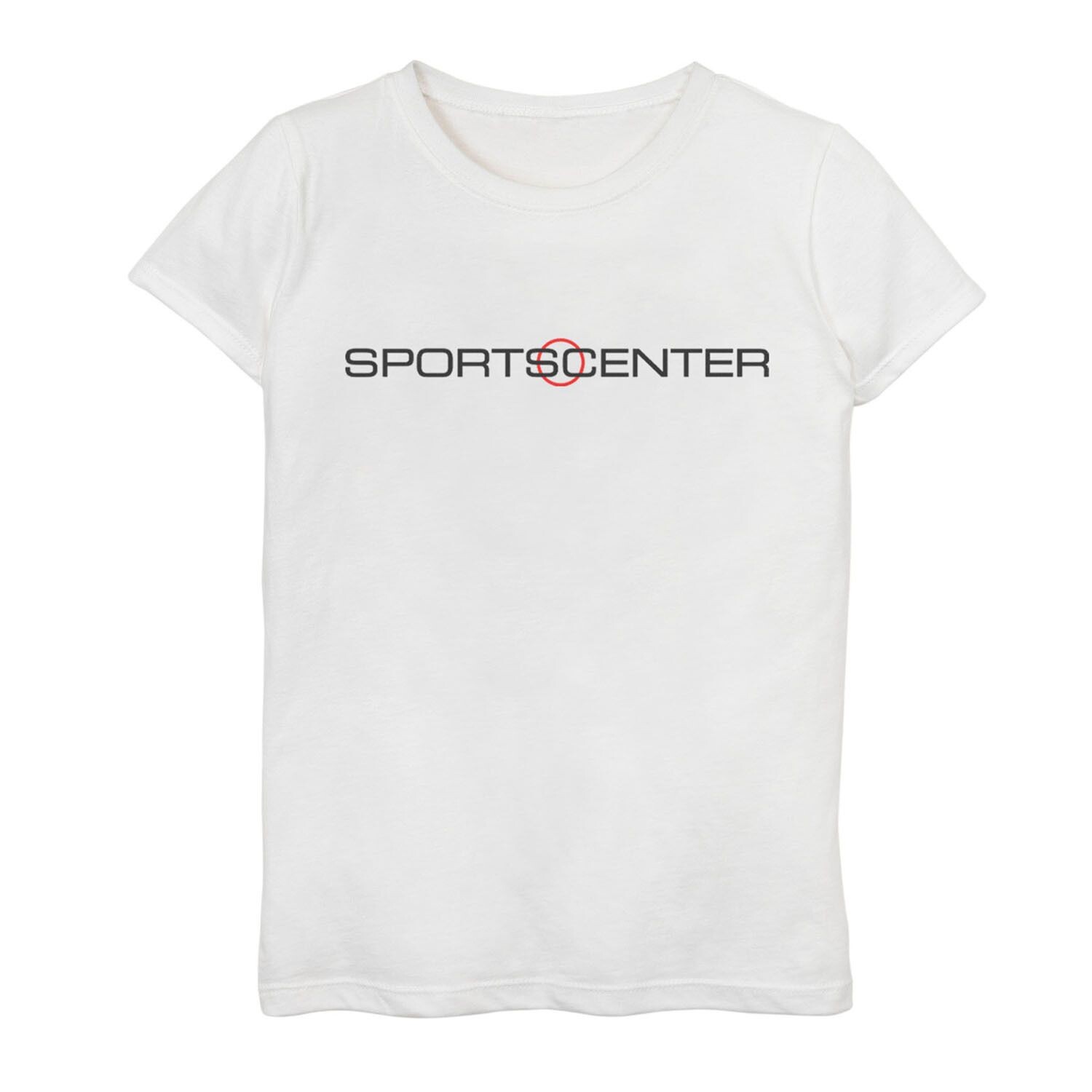

Черно-красная футболка с графическим логотипом и текстовым логотипом ESPN SportsCenter для девочек 7–16 лет Licensed Character