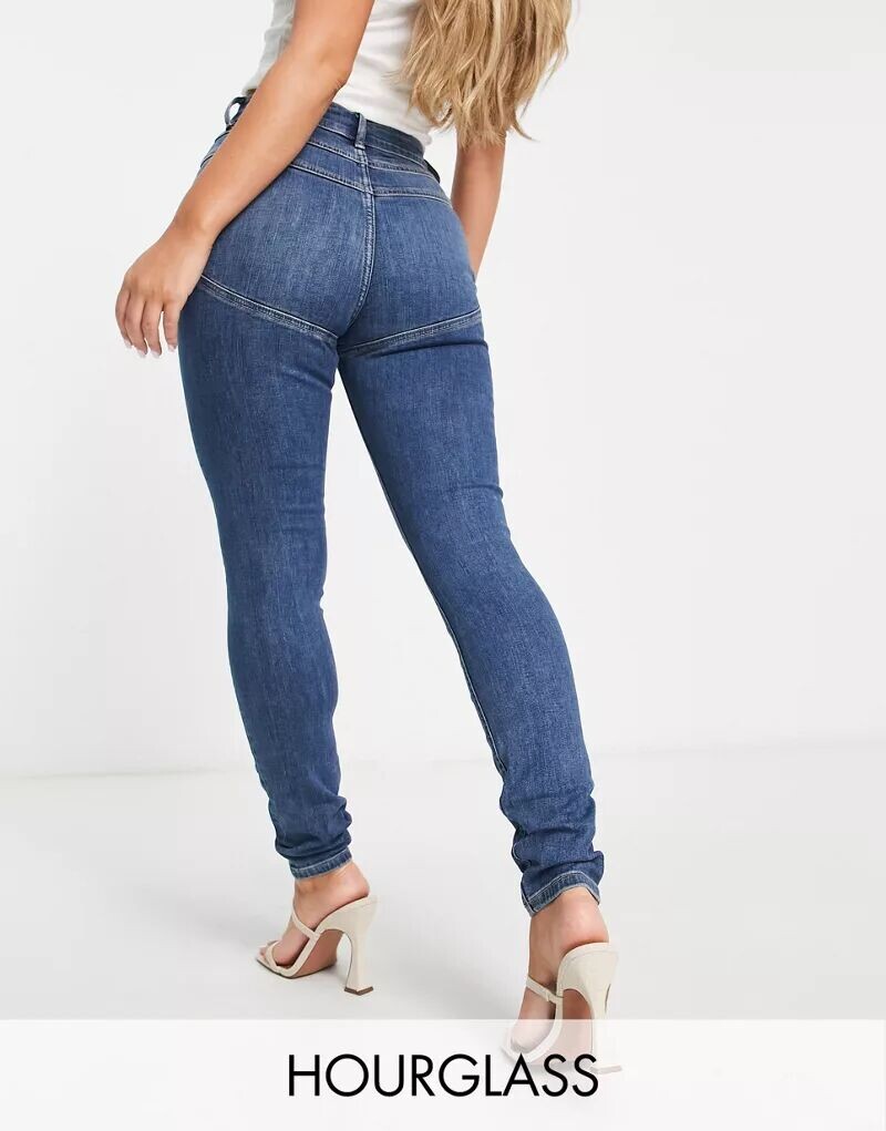 

Темно-синие утягивающие эластичные джинсы для похудения ASOS Lift and Contour