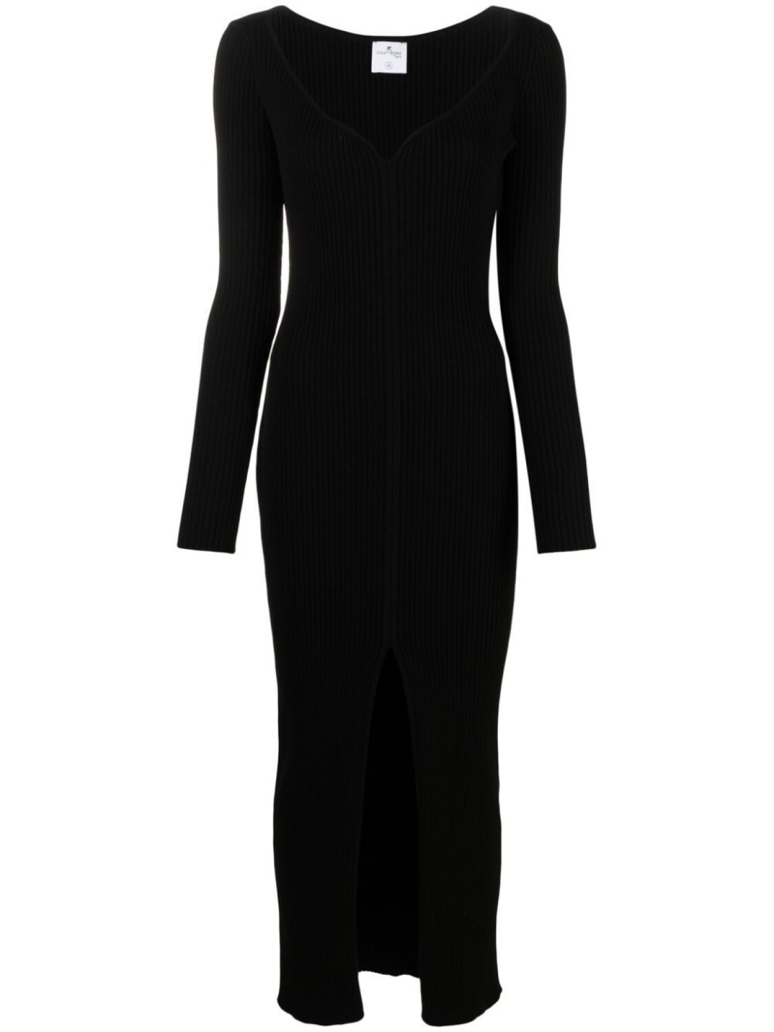 

Courrèges длинное платье в рубчик, черный