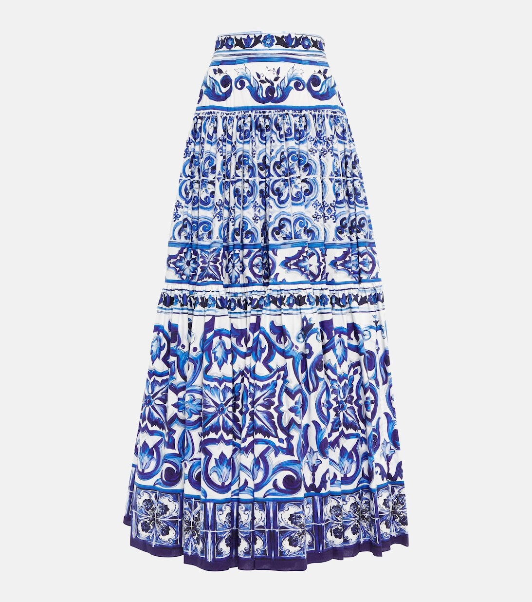 

Юбка миди из хлопка с плиссированным принтом DOLCE&GABBANA, разноцветный