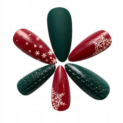 Искусственные ногти «Рождественская зима», 24 шт. Deni Carte