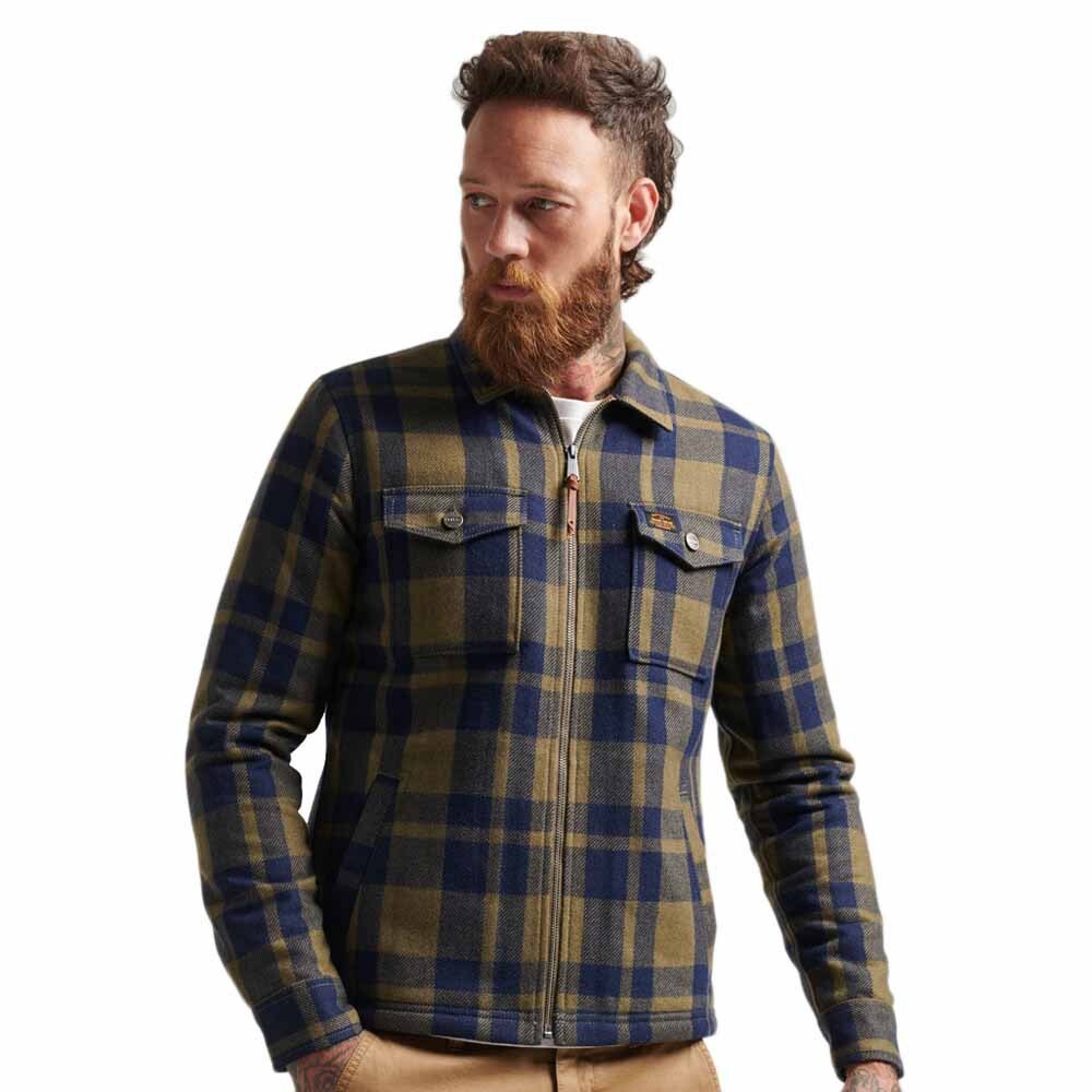 

Рубашка Superdry Vintage Wool Zip Through, зеленый