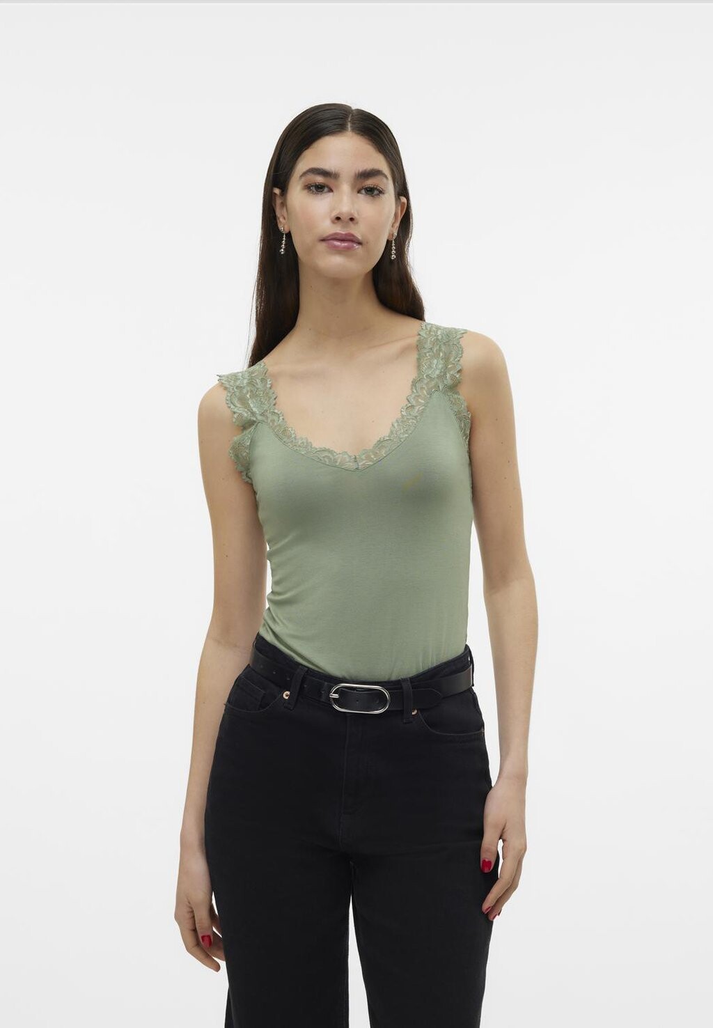 Топ VMROSA TOP Vero Moda, цвет hedge green блузка vero moda цвет hedge green