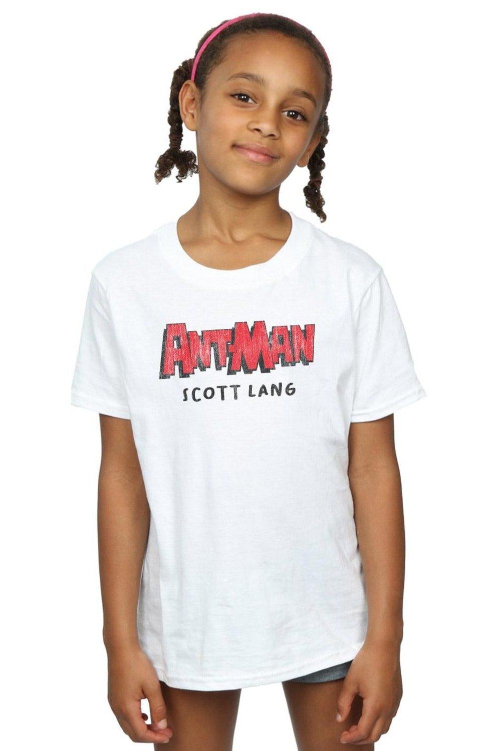Хлопковая футболка «Человек-муравей» AKA Scott Lang Marvel, белый