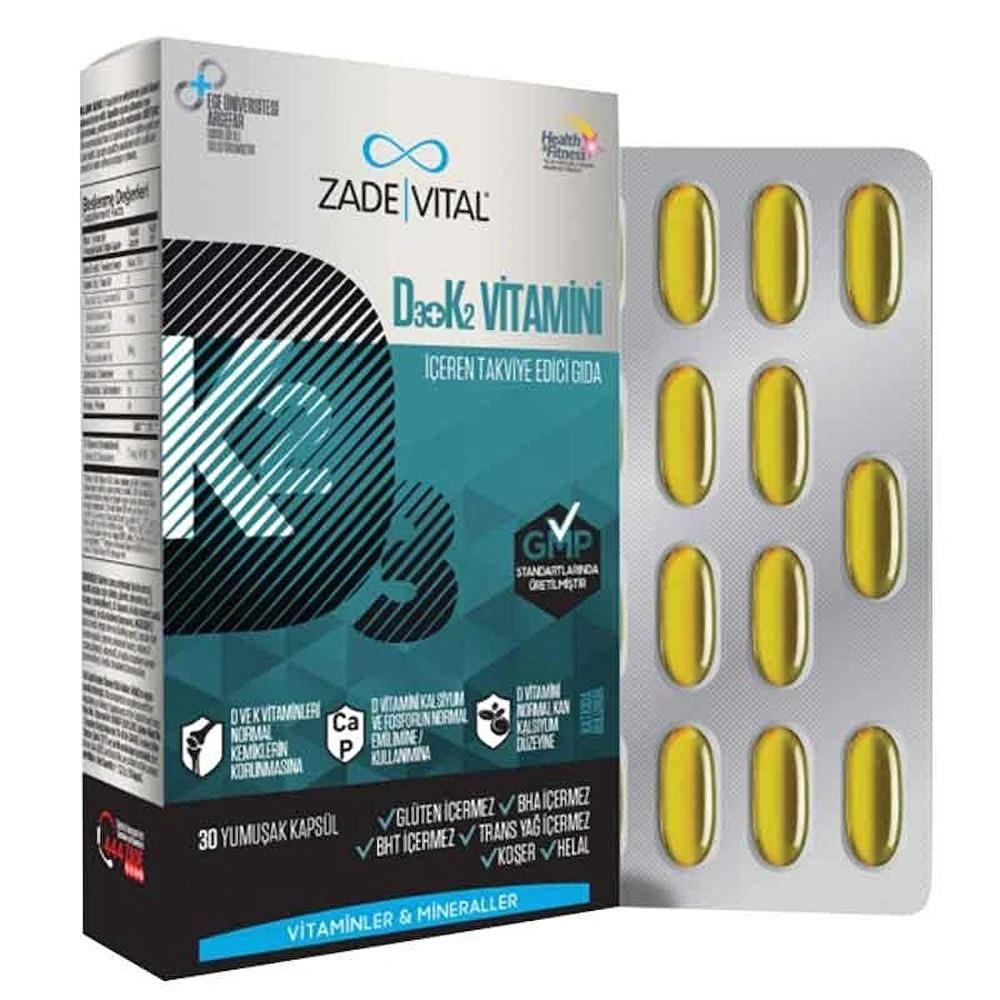 Zade Vital Витамин D3+K2 30 капсул