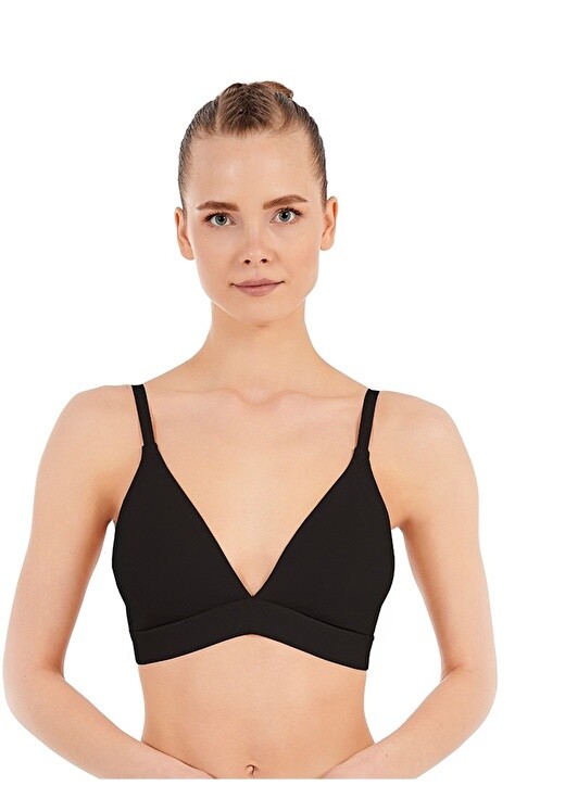 

Однотонный черный женский бюстгальтер без косточек Blackspade