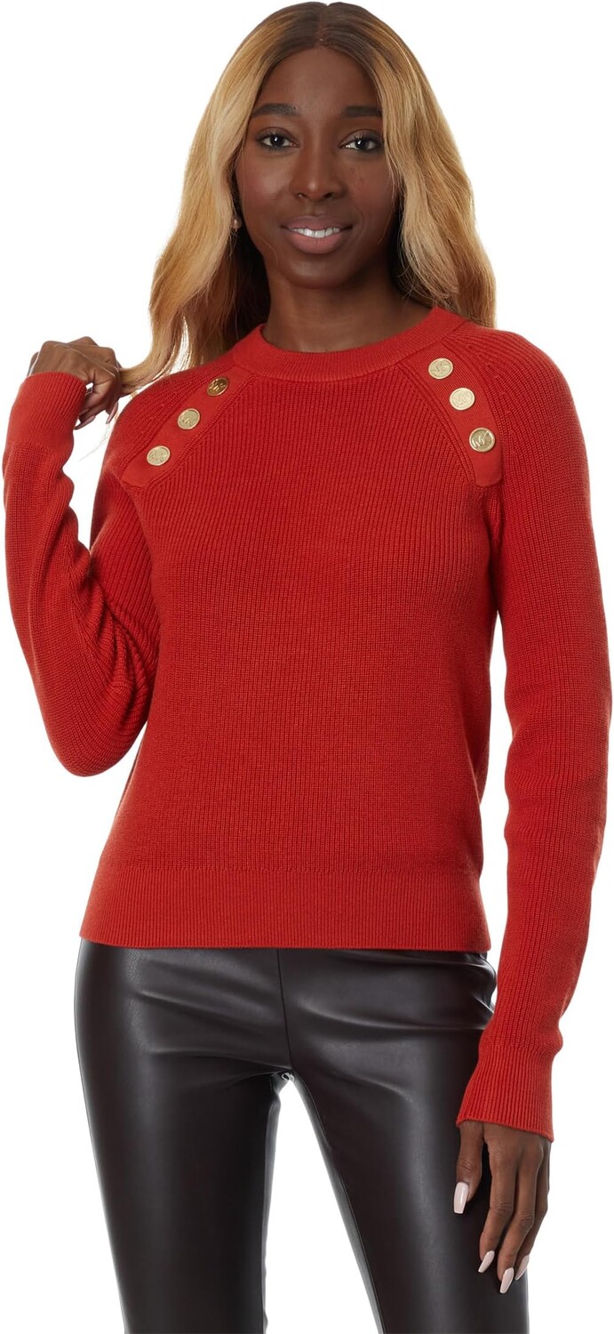 

Свитер Easy Raglan Snap Shakr MICHAEL Michael Kors, цвет Bright Terracotta