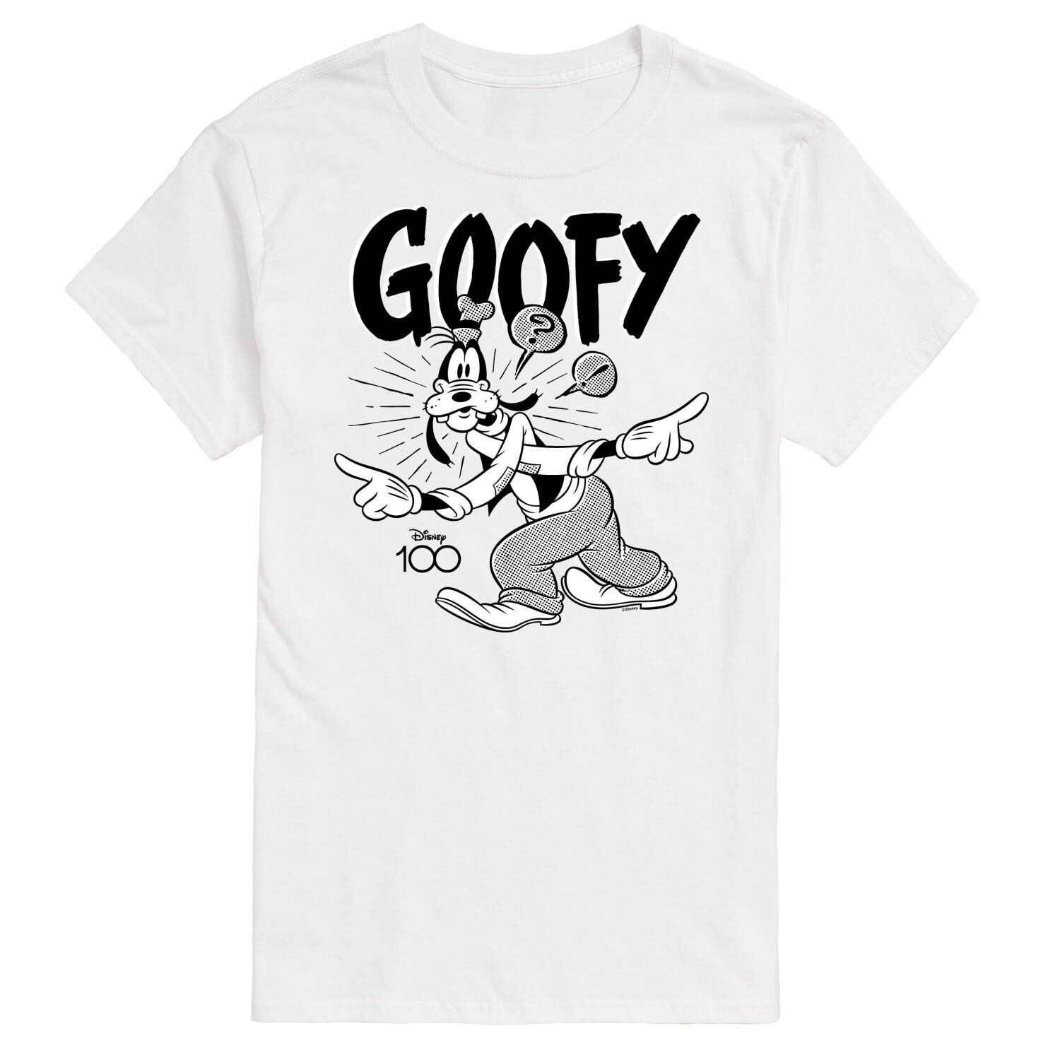 

Футболка 100 Big & Tall Goofy Halftone с графическим рисунком Disney, белый