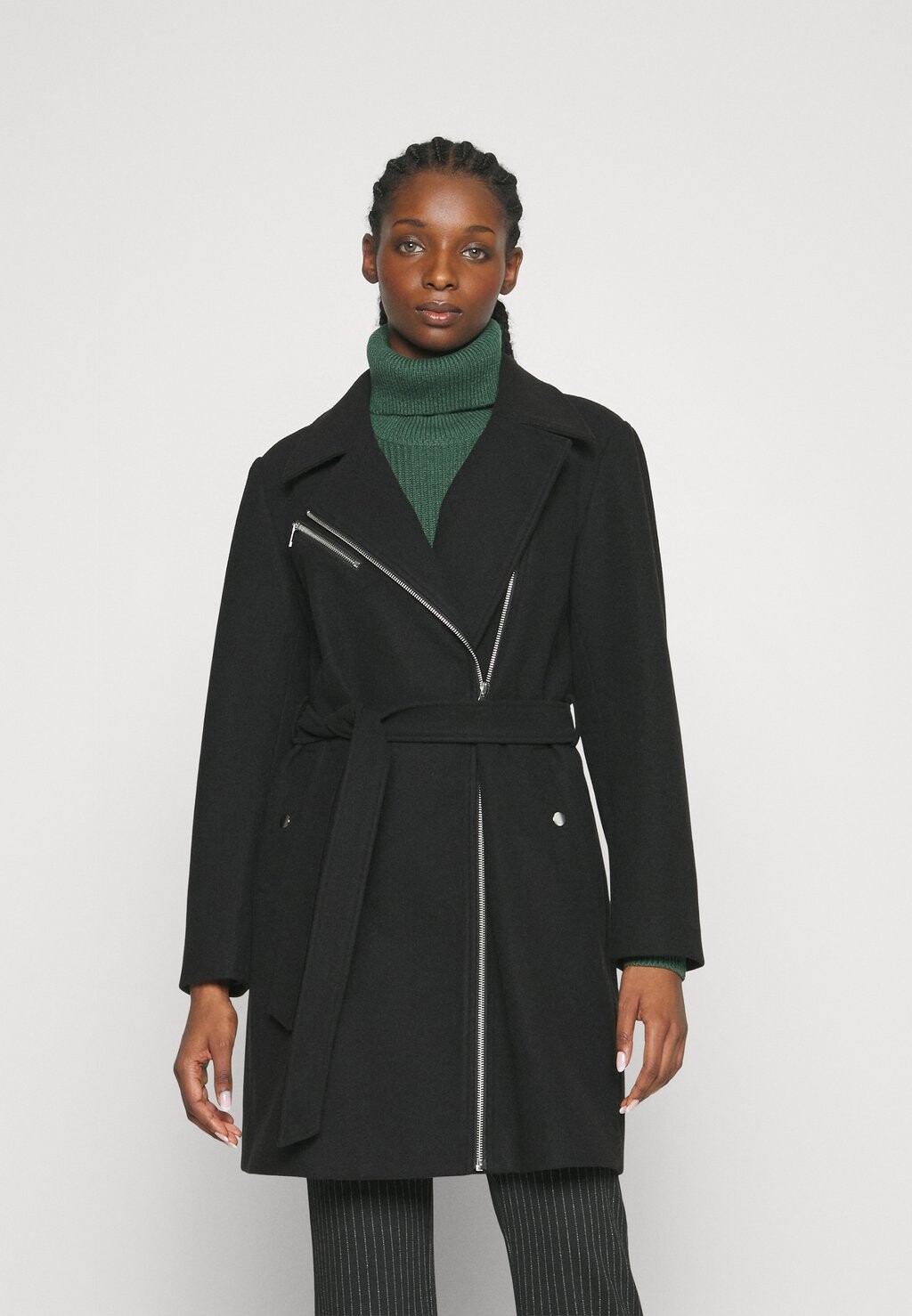 

Классическое пальто Onlemily Zip Biker Coat ONLY Petite, черный