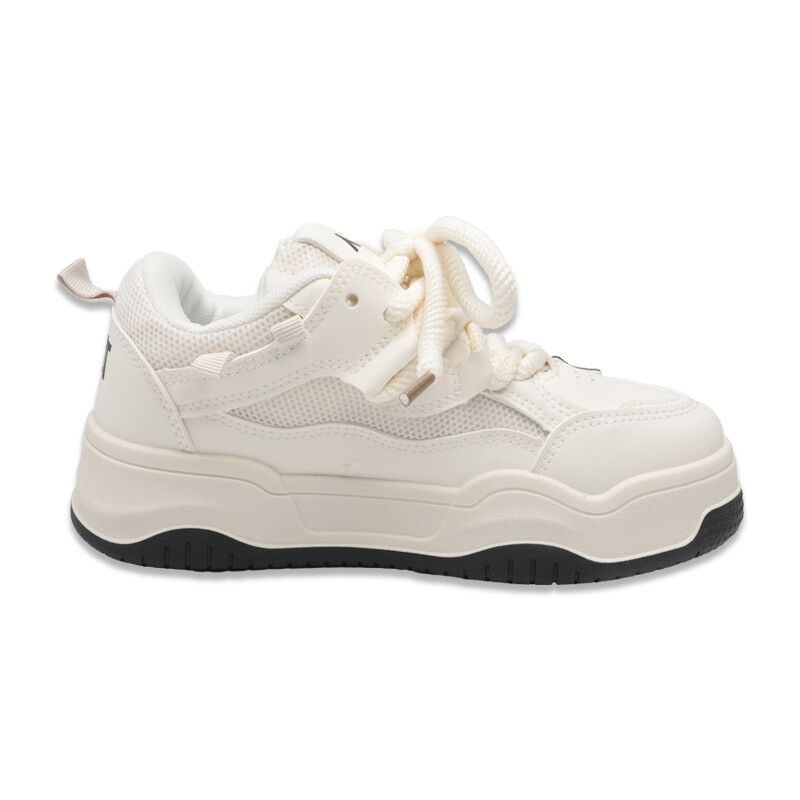 

Кроссовки RENBEN Skateboarding Shoes Women's Low-top Beige/Black, бежевый/черный