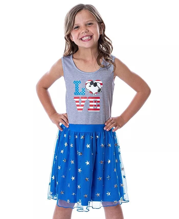 

Girls Snoopy Joe Cool USA Love Майка Ночная рубашка Пижама Peanuts, мультиколор