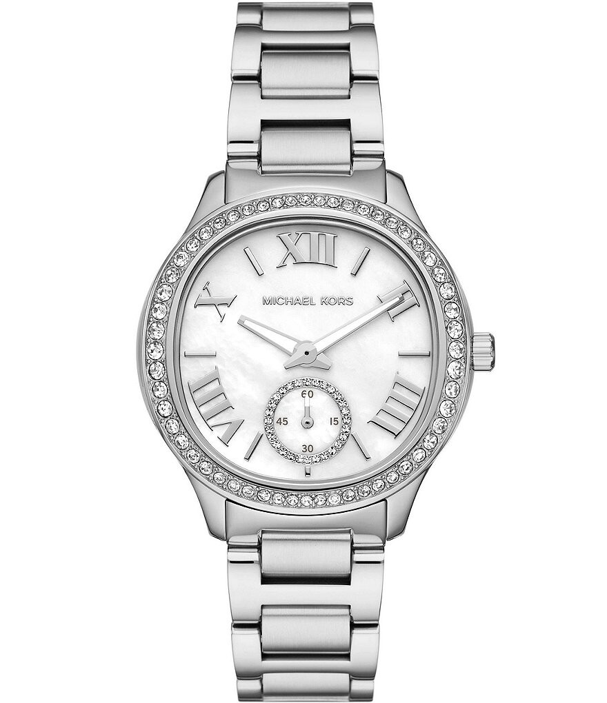

Женские часы Michael Kors Sage с тремя стрелками из нержавеющей стали, серебро