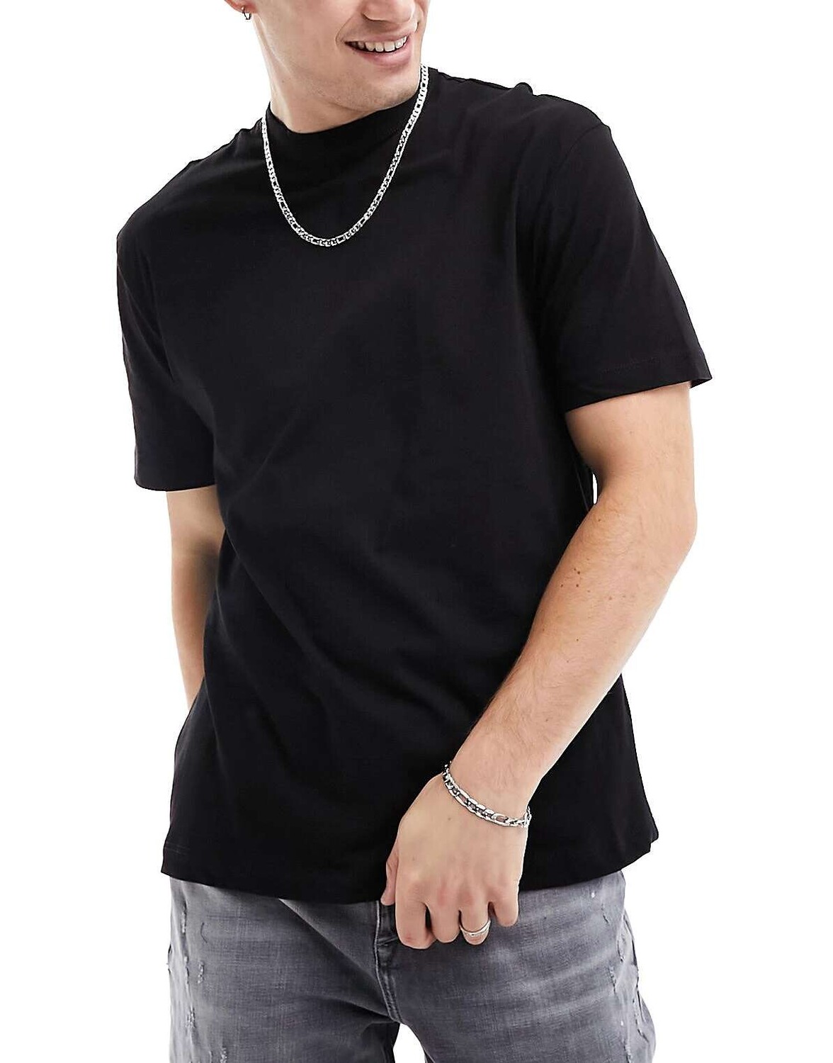 

5 пар черных футболок River Island, Черный