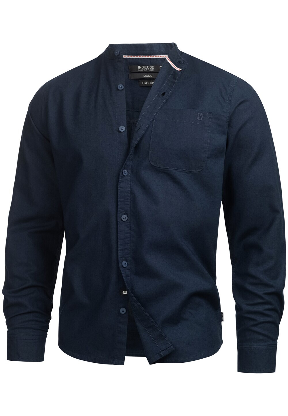 

Рубашка на пуговицах стандартного кроя INDICODE JEANS, темно-синий