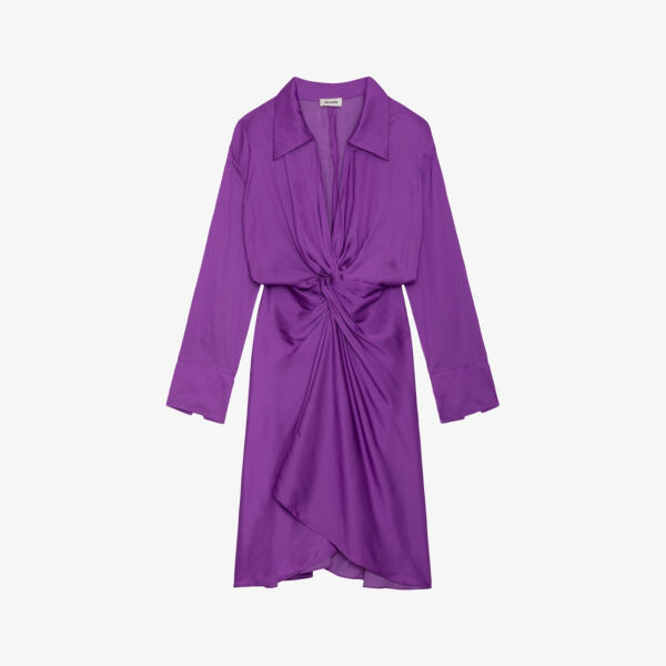 

Атласное платье-рубашка миди Rozo с закрученными деталями Zadig&Voltaire, цвет goa