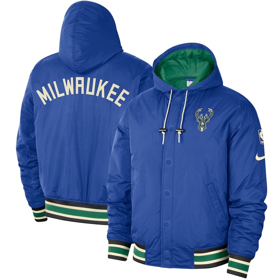 

Толстовка на молнии Nike Milwaukee Bucks, роял