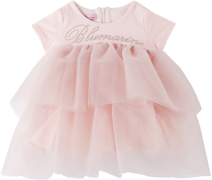 

Детское розовое многоярусное платье Miss Blumarine