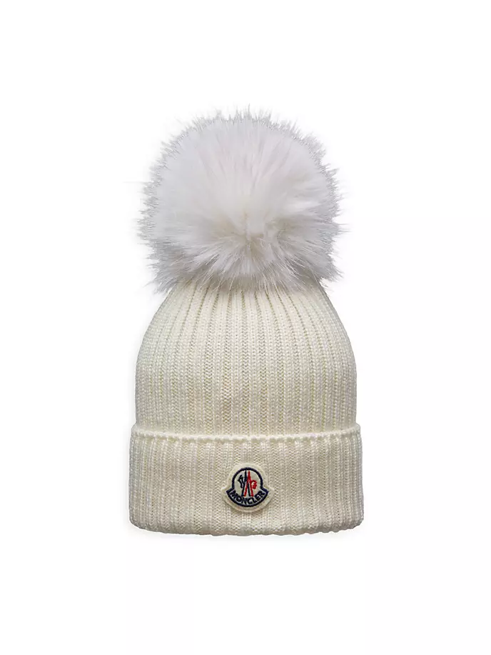 

Шапка с помпоном для девочки Moncler, белый