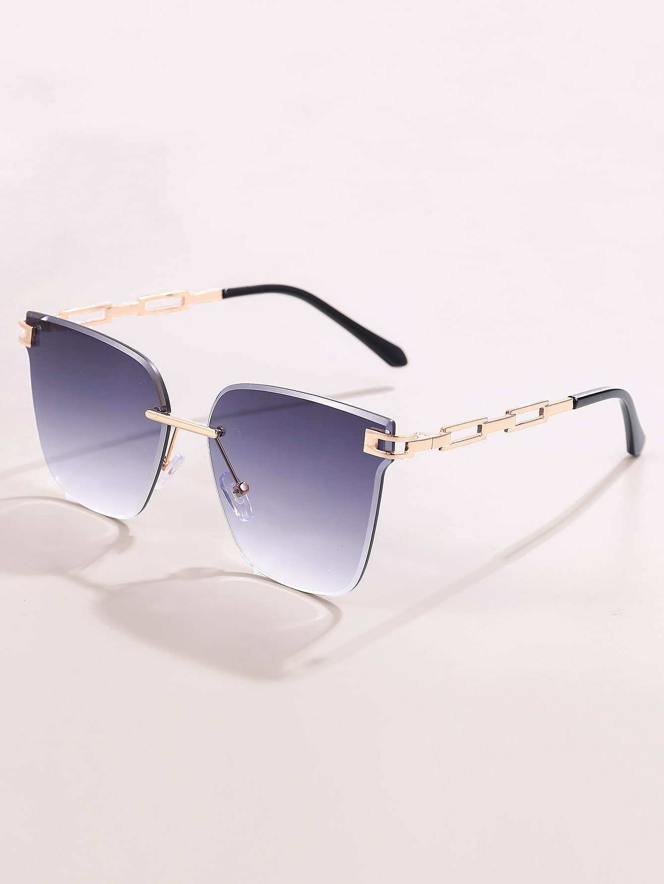 1 шт. женские металлические квадратные декоративные солнцезащитные очки без оправы фотографии