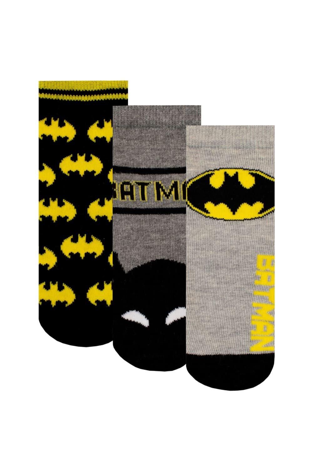 Комплект носков с Бэтменом, 3 шт. DC Comics, серый носки dc comics pixel – cyborg белые