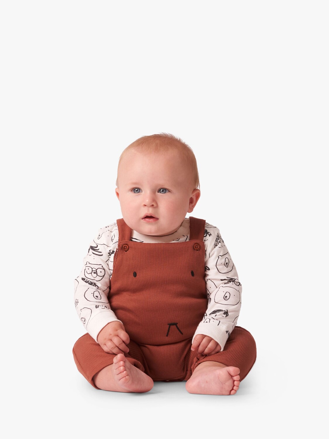

Комбинезон с комбинезоном и топом Angel & Rocket Baby Buzzy Bear, коричневый