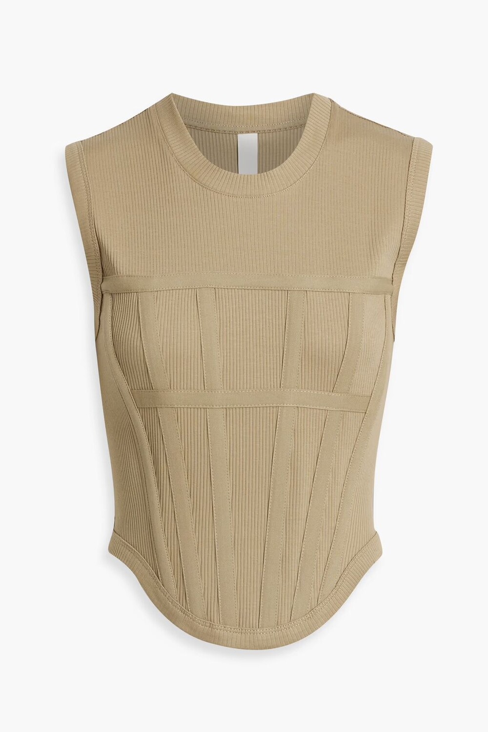 

Укороченная майка из хлопкового джерси в рубчик Dion Lee, бежевый