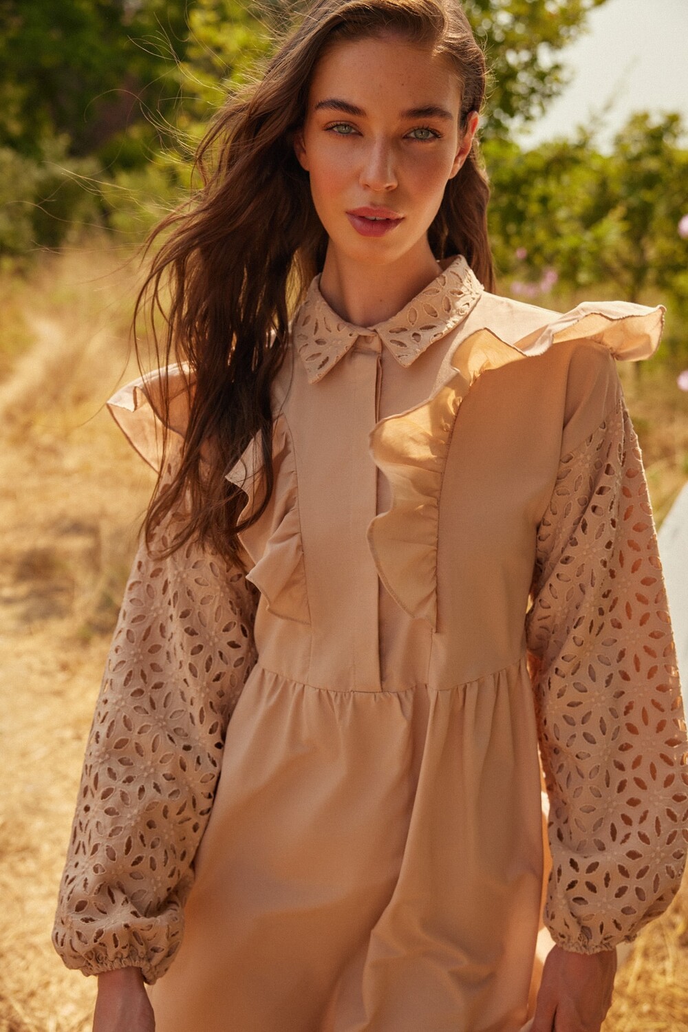 

Платье - Бежевый - А-силуэт Trendyol Modest, бежевый