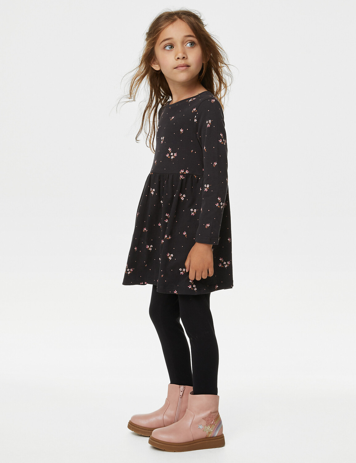 

Платье с цветочным принтом из чистого хлопка (2–8 лет) Marks & Spencer