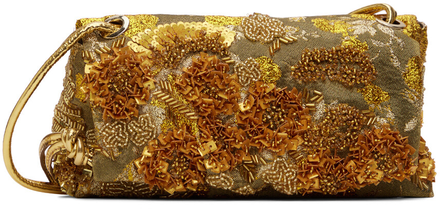 

Золотая сумка с украшением Dries Van Noten