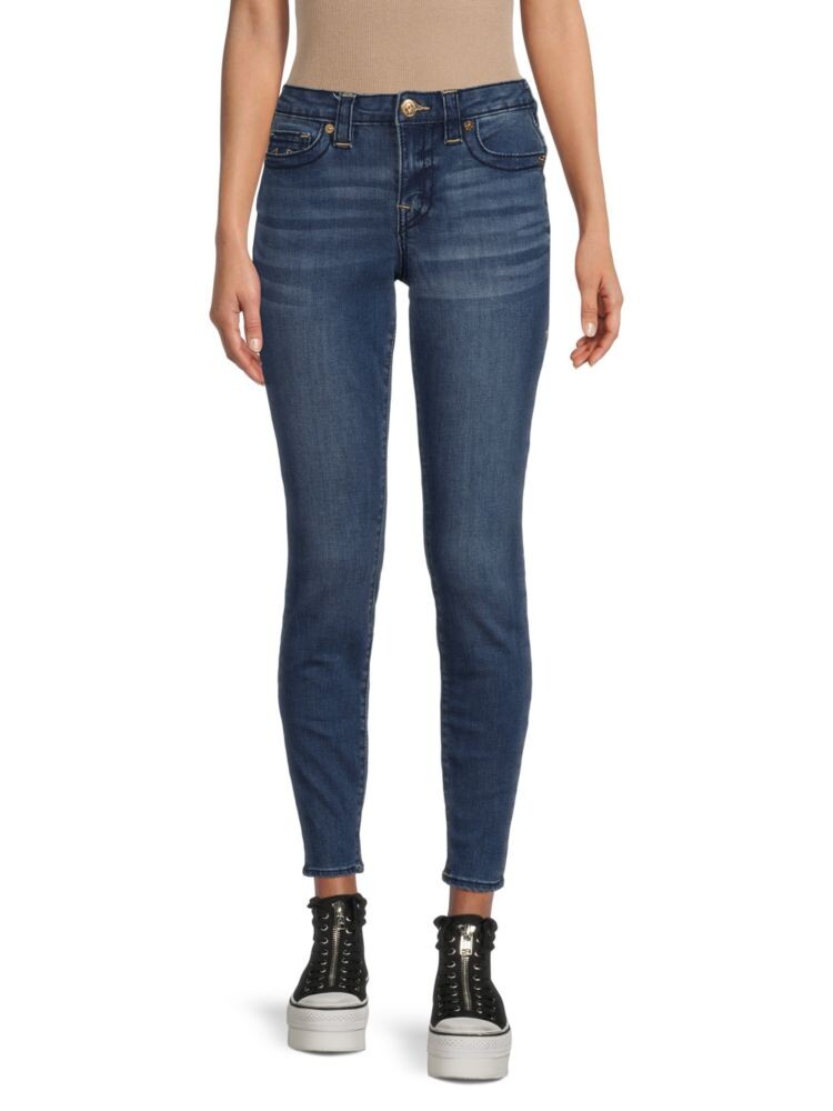 

Джинсы скинни Jennie с высокой посадкой True Religion, цвет Medium Blue