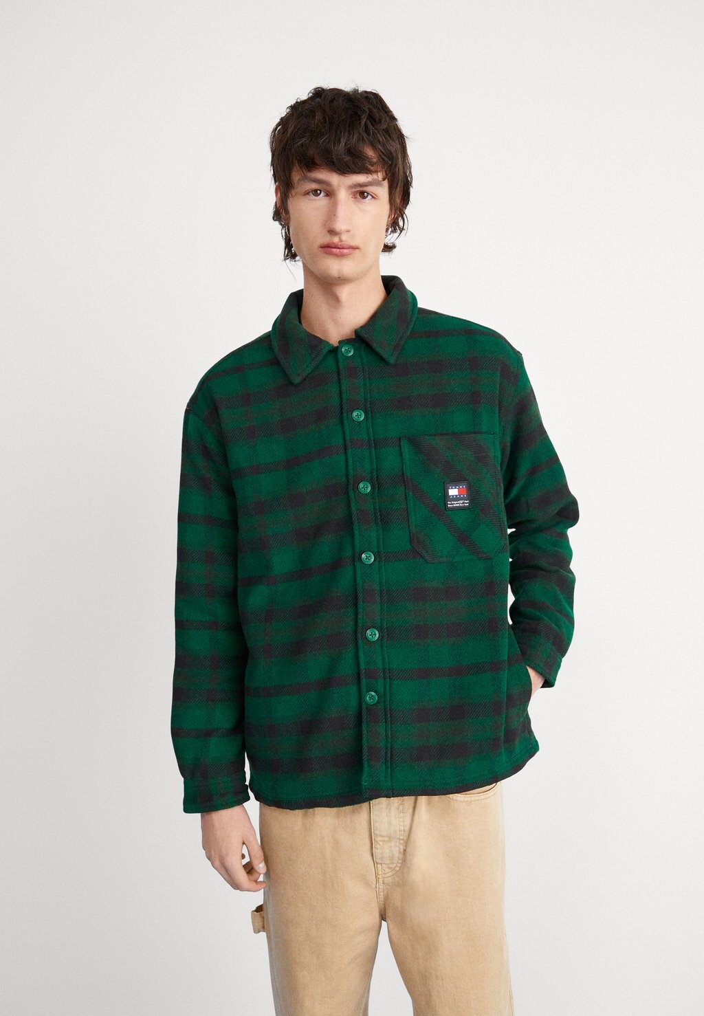 

Рубашка в клетку зеленого цвета LINED Tommy Jeans
