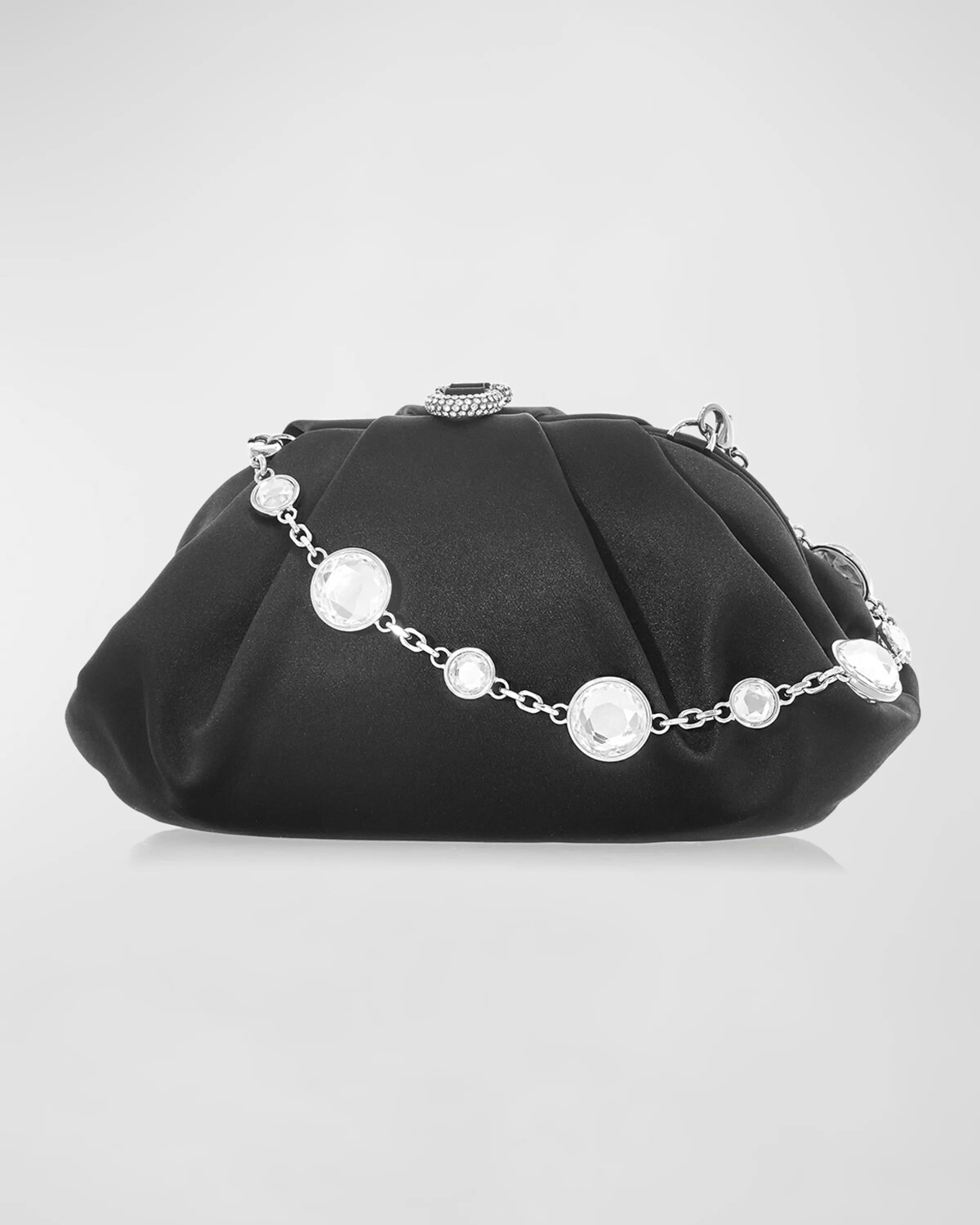 

Атласный клатч Gemma с кристаллами Judith Leiber Couture, серебряный/черный