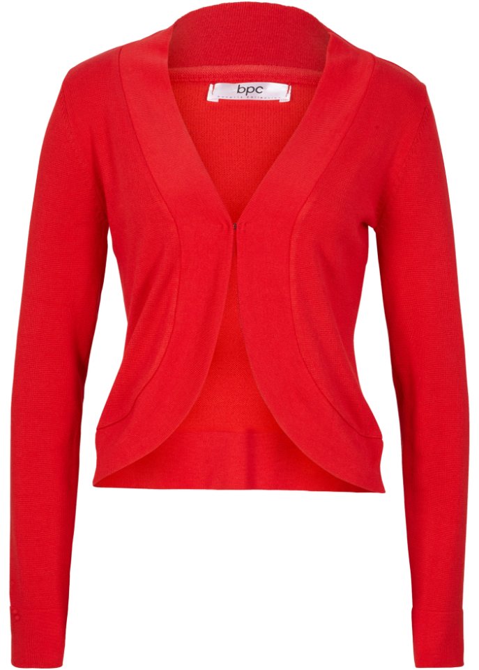 Короткая куртка с вышивкой и длинными рукавами Bpc Bonprix Collection, красный