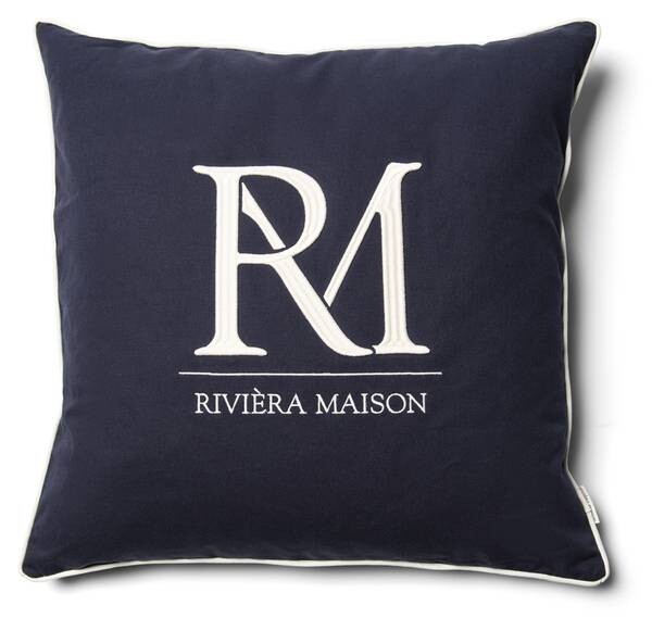 

Наволочка вензель Rivièra Maison, синий