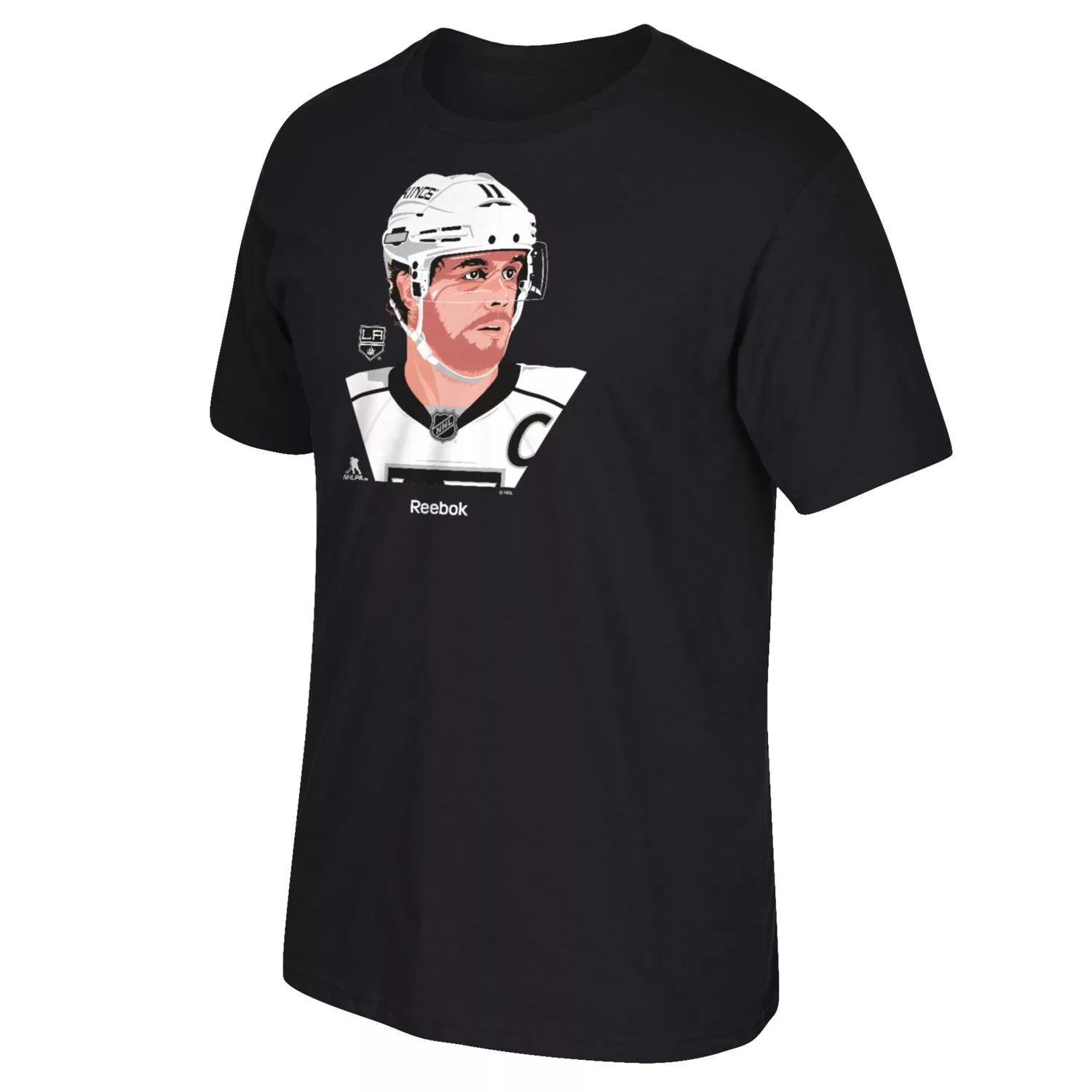 

Мужская черная футболка с рисунком Reebok Anze Kopitar Los Angeles Kings Front Player, Черный