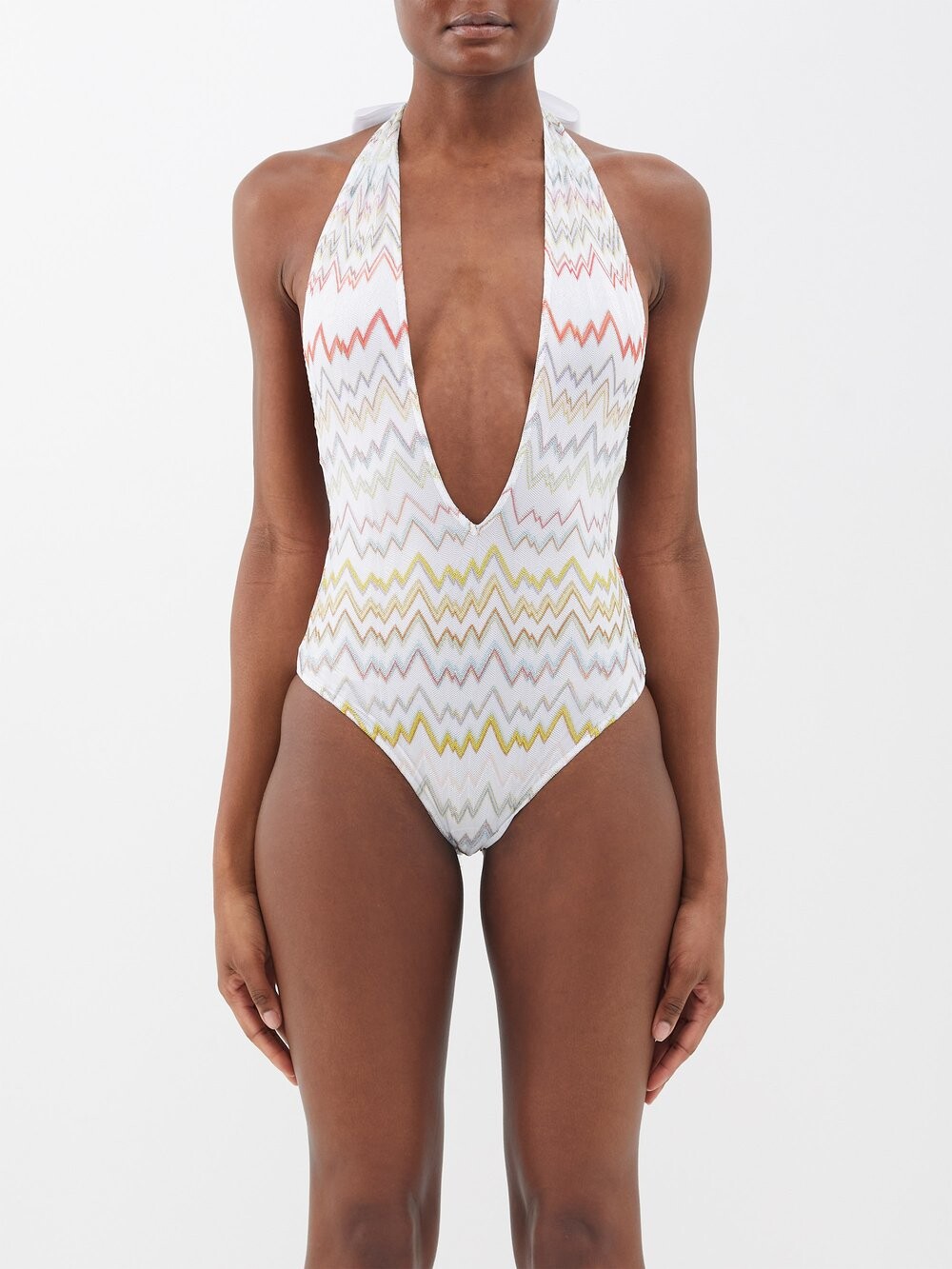 

Купальник с глубоким вырезом и вырезом халтер Missoni, мультиколор
