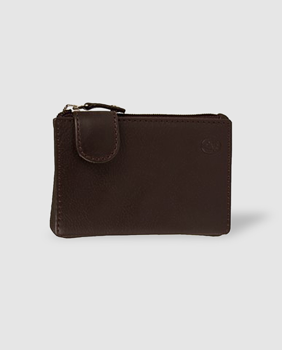 Коричневый кожаный кошелек с брелоком для ключей El Potro, коричневый портмоне sloth кошелек складной бумажник